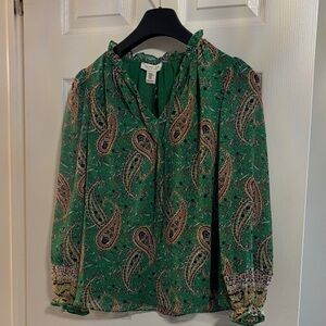 Rachel Zoe Green Paisley Blouse